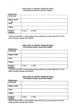 soMA sosYAL HİZMET MERKEZİ (sHM) FOTOĞRAF KURSU