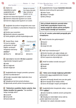 2 snf T&uuml;m Dersler