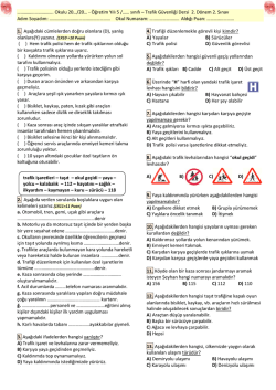 5_snf_TrafikGuvenligi_II_donem_II_sinav