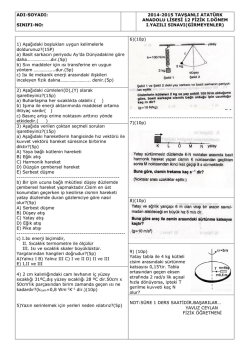 ADI-SOYADI: SINIFI-NO: 2014-2015 TAVŞANLI ATAT&Uuml;RK