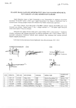 ELAZIĞ HALI( _sAĞLIĞI M&Uuml;D&Uuml;RL&Uuml;Ğ&Uuml; 2_014