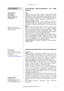 ARAŞTIRMA Laparoskopik Operasyonlarımız