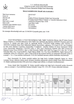 İhale Komisyon İdari Ara Kararı 2 - K&uuml;tahya İli Kamu Hastaneleri