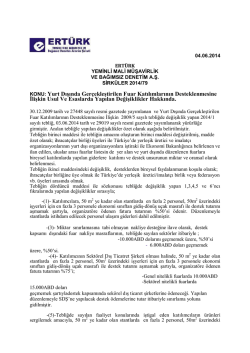 79-yurt dışında ger&ccedil;ekleştirilen fuar katılımlarının desteklenemesine