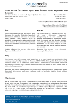 Situs İnversus Totalis Olgusunda Akut Kolesistit