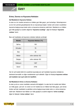 Erime, Donma ve Kaynama Noktaları