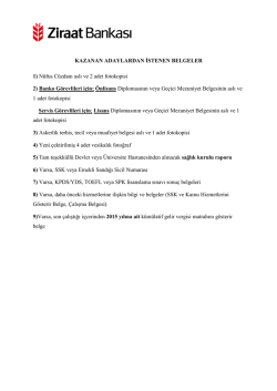 KAZANAN ADAYLARDAN İSTENEN BELGELER