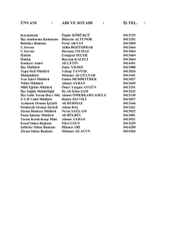 &Uuml;NVANI : ADI VE SOYADI : İŞ TEL. :