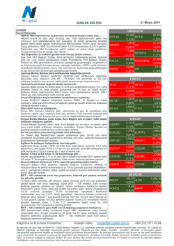 G&Uuml;NL&Uuml;K B&Uuml;LTEN 21 Mayıs 2014 Araştırma ve