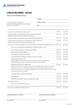 SAĞLIK BİLDİRİMİ