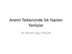 Anemi Tedavisinde Sık Yapılan Yanlışlar