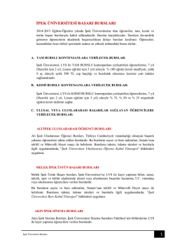 1 ipek &uuml;niversitesi başarı bursları