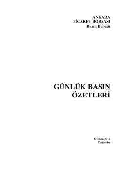 9-22/10/2014 Basın &Ouml;zetleri