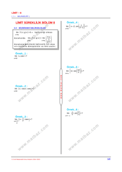 LİMİT S&Uuml;REKLİLİK B&Ouml;L&Uuml;M 8
