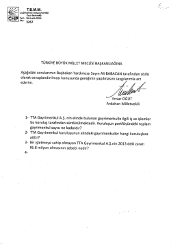 TÜRKİYE BÜYÜK MiLLET MECLİSİ BAşKANLıAĞıNA