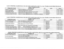 kamu y&ouml;netimi anabilim dalı 2014-2015 g&uuml;z yarıyılinda okutulacak