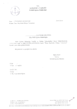 ŞANLIURFA vALİLİĞi il Mill&icirc; Eğitim lvliidiiı-liiğii