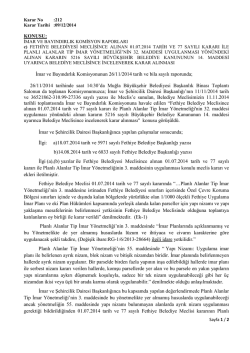 Ġmar ve Bayındırlık Komisyonunun 26/11/2014