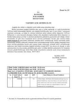 &Ouml;rnek No: 25* T.C. BAYRAMİ&Ccedil; İCRA DAİRESİ