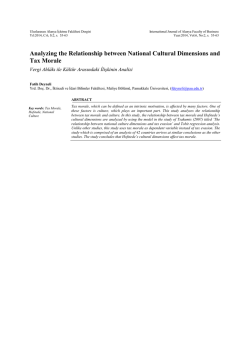 Analyzing the Relationship between National Cultural Dimensions