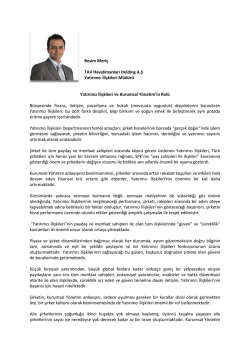 Besim Meri&ccedil; TAV Havalimanları Holding A.Ş Yatırımcı İlişkileri