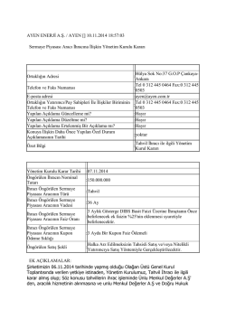 Tahvil İhracı İle İlgili YK Kararı