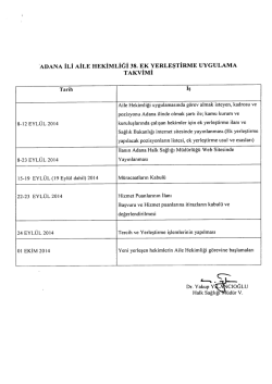 adana ili aile hekimliği 38. ek yerleştirme uygulama