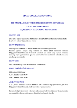 Ted Ankara Koleji Vakfı &Ouml;zel İlkokulu ve Ortaokulu &Ouml;ğrenci Se&ccedil;me