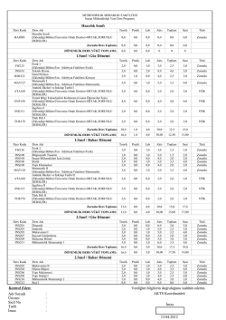 Eski Ders Programı - M&uuml;hendislik Fak&uuml;ltesi