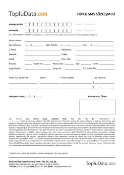 TOPLU SMS S&Ouml;ZLEŞMESİ