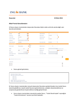 Duyurular 23 Ekim 2014 INGeF Portal G&uuml;ncellemeleri: