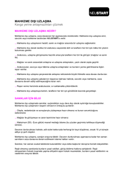 MAHKEME DIŞI UZLAŞMA Kavga yerine anlaşmazlıkları