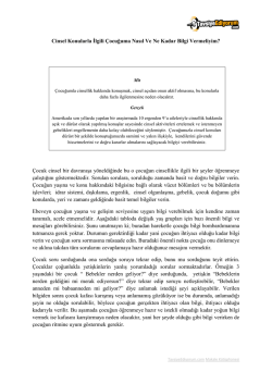 Cinsel Konularla İlgili &Ccedil;ocuğuma Nasıl Ve Ne