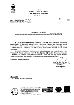 İlçe Milli Eğitim Müdürlüğü Yazısı