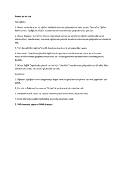 İSKENDER SAYEK Tıp Eğitimi: 1. Ulusal ve