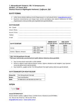 kayıt formu - 8. N&ouml;ropsikiyatri G&uuml;nleri