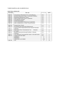 tarım makinaları anabilim dalı doktora dersleri