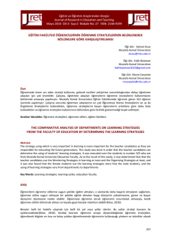 Makale - Eğitim ve &Ouml;ğretim Araştırmaları Dergisi