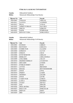 &Ouml;ğrenci No - T&uuml;rk Hava Kurumu &Uuml;niversitesi