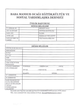 BABA MANSUR OCAĞI EĞİTİM,K&Uuml;LTI"I_R vE SOSYAL