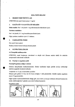 kısa &uuml;r&uuml;n bilgisi - Ilacprospektusu.com