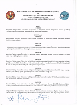 KIRGIZİSTAN-T&Uuml;RKİYE MANAS &Uuml;NİVERSİTESİ (Kırgızistan) İLE