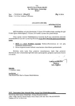 İlçe Milli Eğitim Müdürlüğü Yazısı