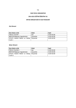 T.C YENİ Y&Uuml;ZYIL &Uuml;NİVERSİTESİ 2014