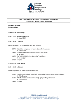 TNF Alfa İnhibit&ouml;rleri ve T&uuml;berk&uuml;loz