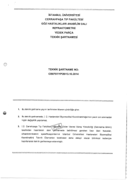 Teknik Şartname - İstanbul &Uuml;niversitesi