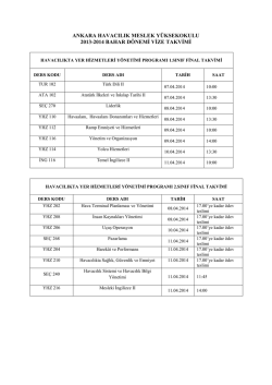 ankara havacılık meslek yüksekokulu 2013
