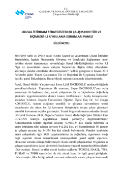 06.11.2014 Esnek &Ccedil;alışmanın T&uuml;r ve Bi&ccedil;imleri ile Uygulama