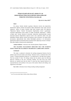 49 &ouml;ğrencilerin biyoloji laboratuvar derslerinde &ouml;ğretmenlerinden
