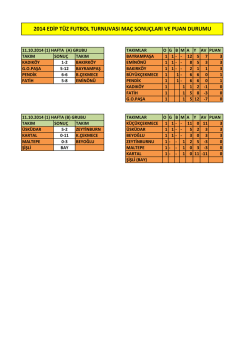 2014 edip tüz futbol turnuvası maç sonuçları ve